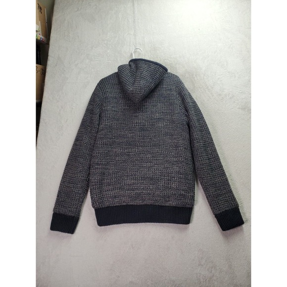 Buffalo by David Bitton Sweater Mens Medium Gray Sherpa Lined Hooded Full Zipper - Picture 2 of 13